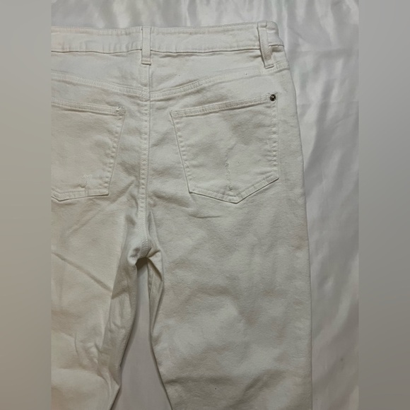 Girlish White High Rise Mom Fit Distressed Jeans - Picture 8 of 13